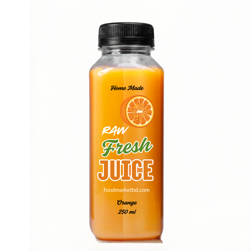 Orange Homemade Raw Fresh Juice (250ml) |100% Pure, No Added Water, Colors, or Flavors
